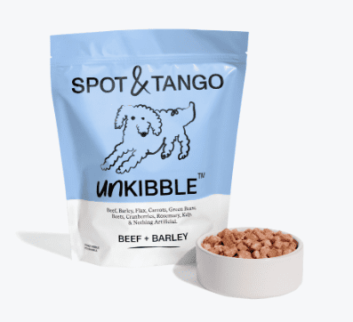 Spot and Tango Food Review: Is it Worth the Price in 2024? 3 a bag of Unkibble dog food from Spot and Tango